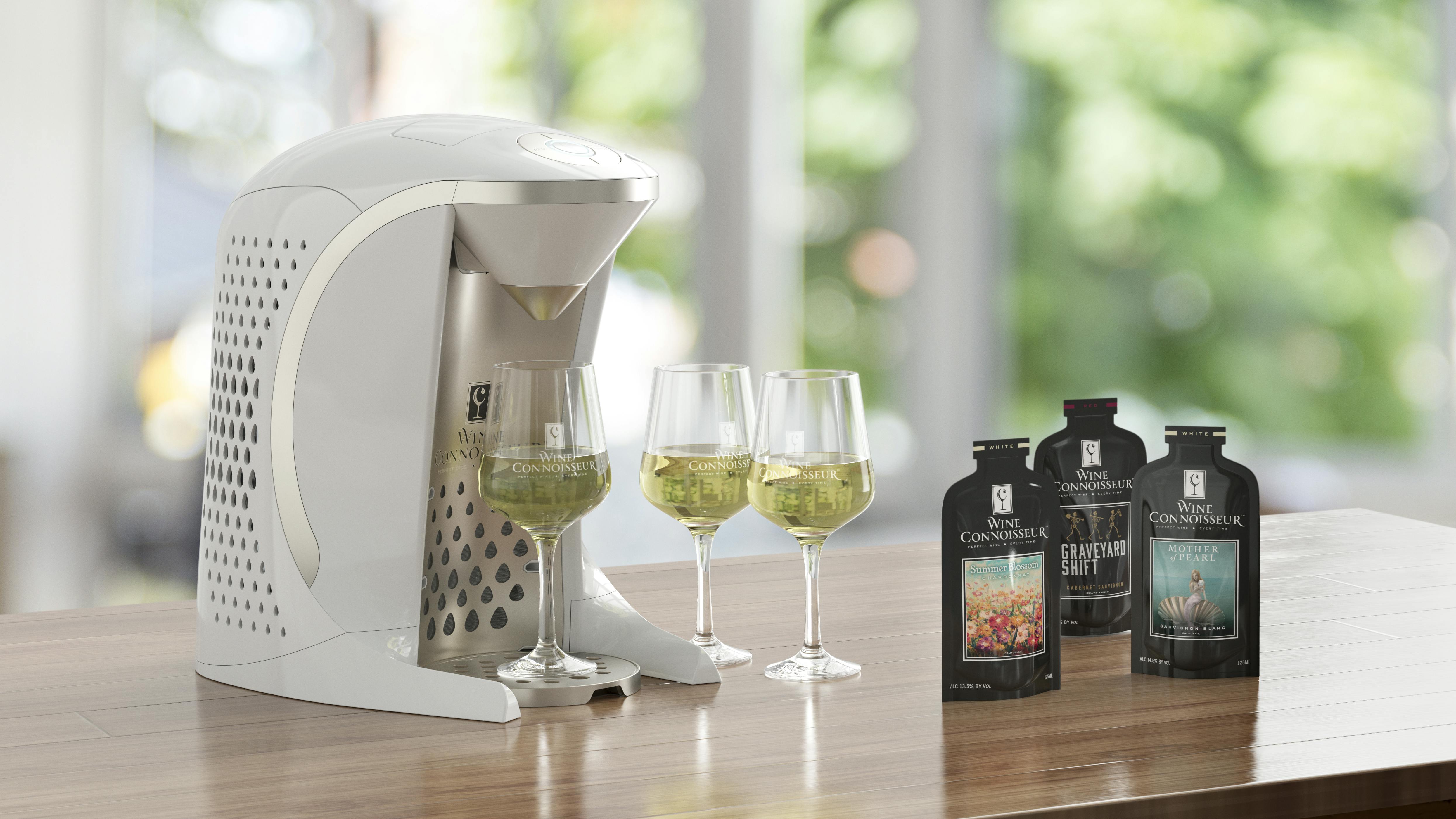 The Wine Connoisseur single-serve wine system is like having a personal sommelier that serves wine at the right temperature and aerated.