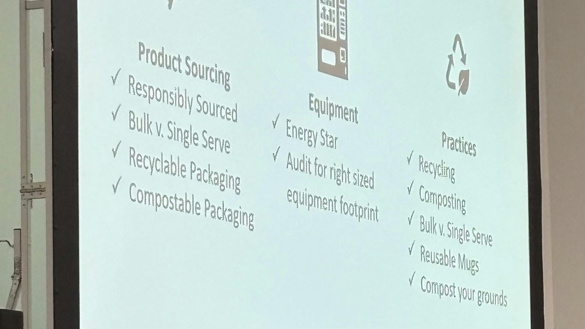 During her presentation, Cassandra Hoover offered 10 tips to help operators get started with sustainability.