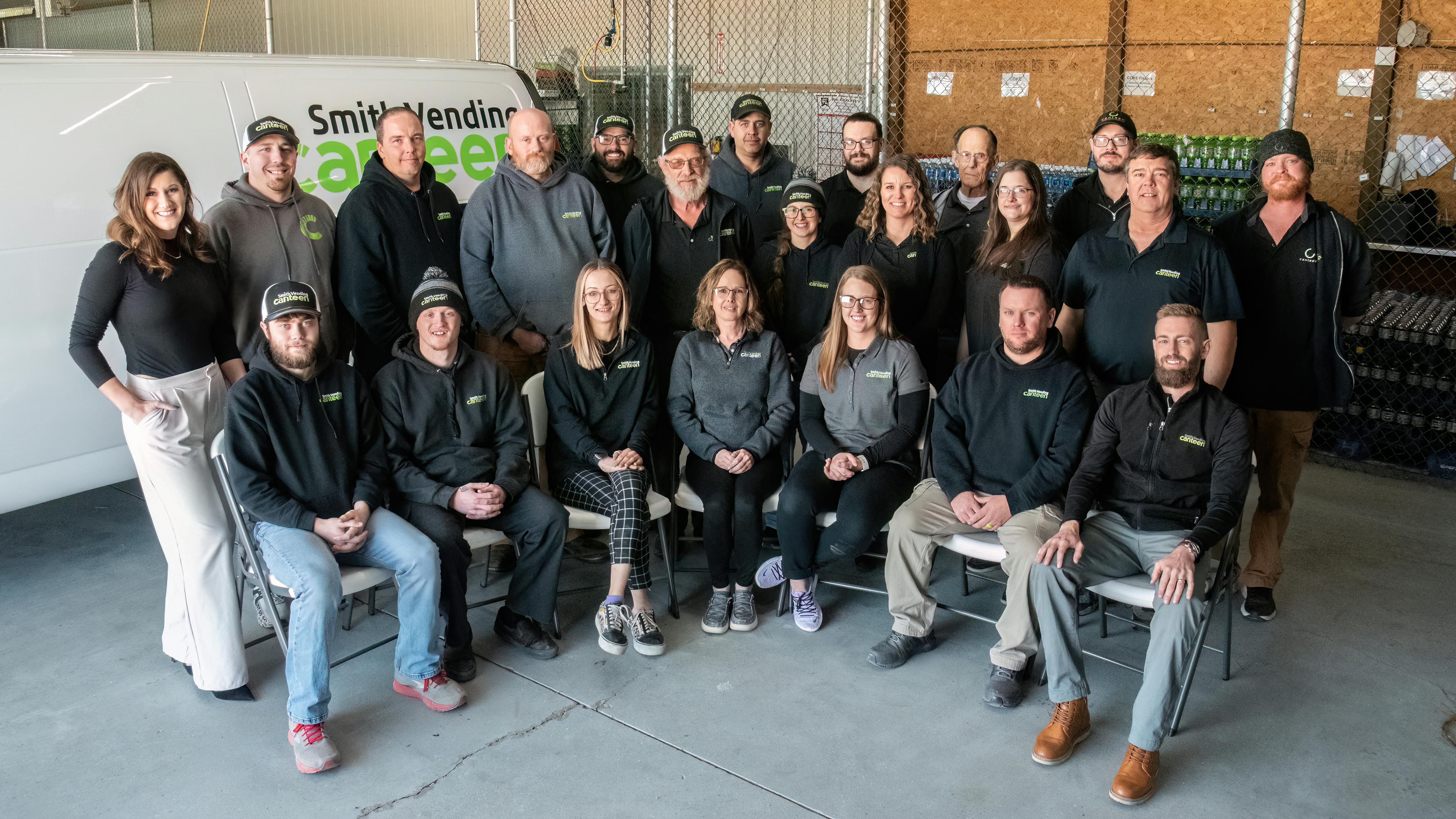 The Clarinda SVC team ensures that the company&rsquo;s motto, &ldquo;Quality products at fair prices with excellent service,&rdquo; is evident to customers. Standing left to right: Ashilyn Sunderman, Seth Ward, Jeff Skeripski, Dan Childs, Jared Irvin, Brian Thompson, Ben Stutzman, Rachel Spencer, Dylan Pafford, Tausha Maher, Steven Ades, Karen Glassgow, Kevin Kirsch, David Kettwick, Tony Rubin. Sitting, left to right: Preston Driskell, Brandon Stogdill, Susanna Gorman, Michelle McKinnon, Mackenzie Riley, Tyler Sweezey, Alex Peterson.