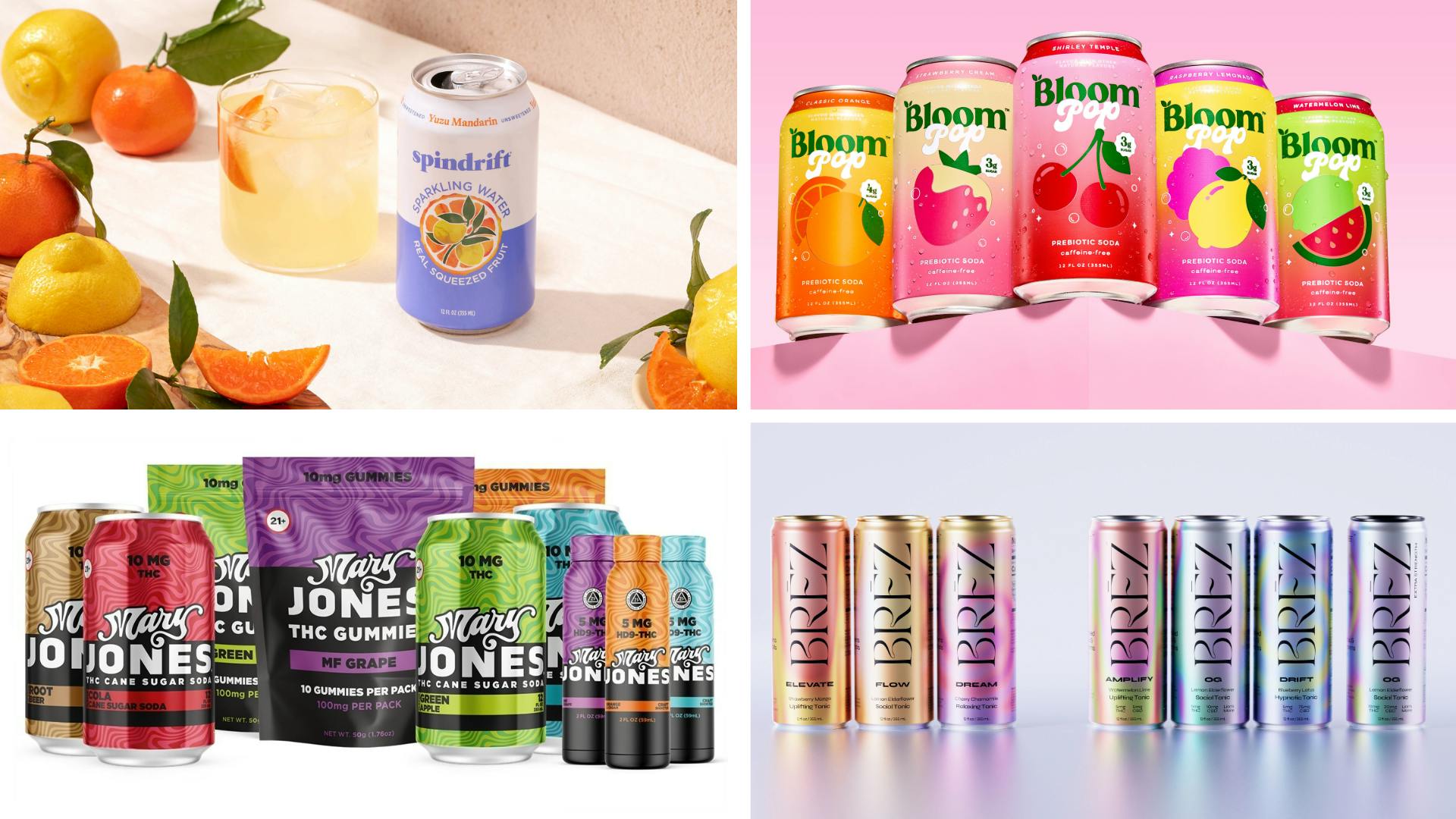 Functional beverage makers Sprindrift, Jones Soda, Bloom and Br&emacr;z make moves