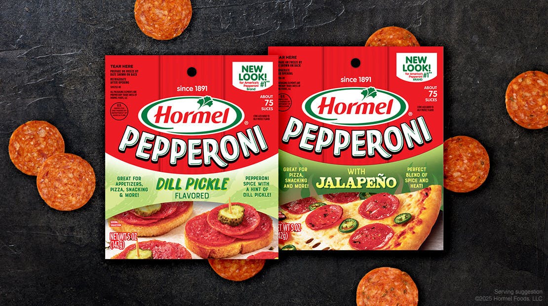 Hormel Foods Dill Pickle and Jalapeno flavored pepperoni