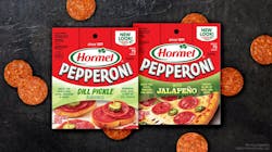 Hormel Foods Dill Pickle and Jalapeno flavored pepperoni Hormel Foods Dill Pickle and Jalapeno flavored pepperoni