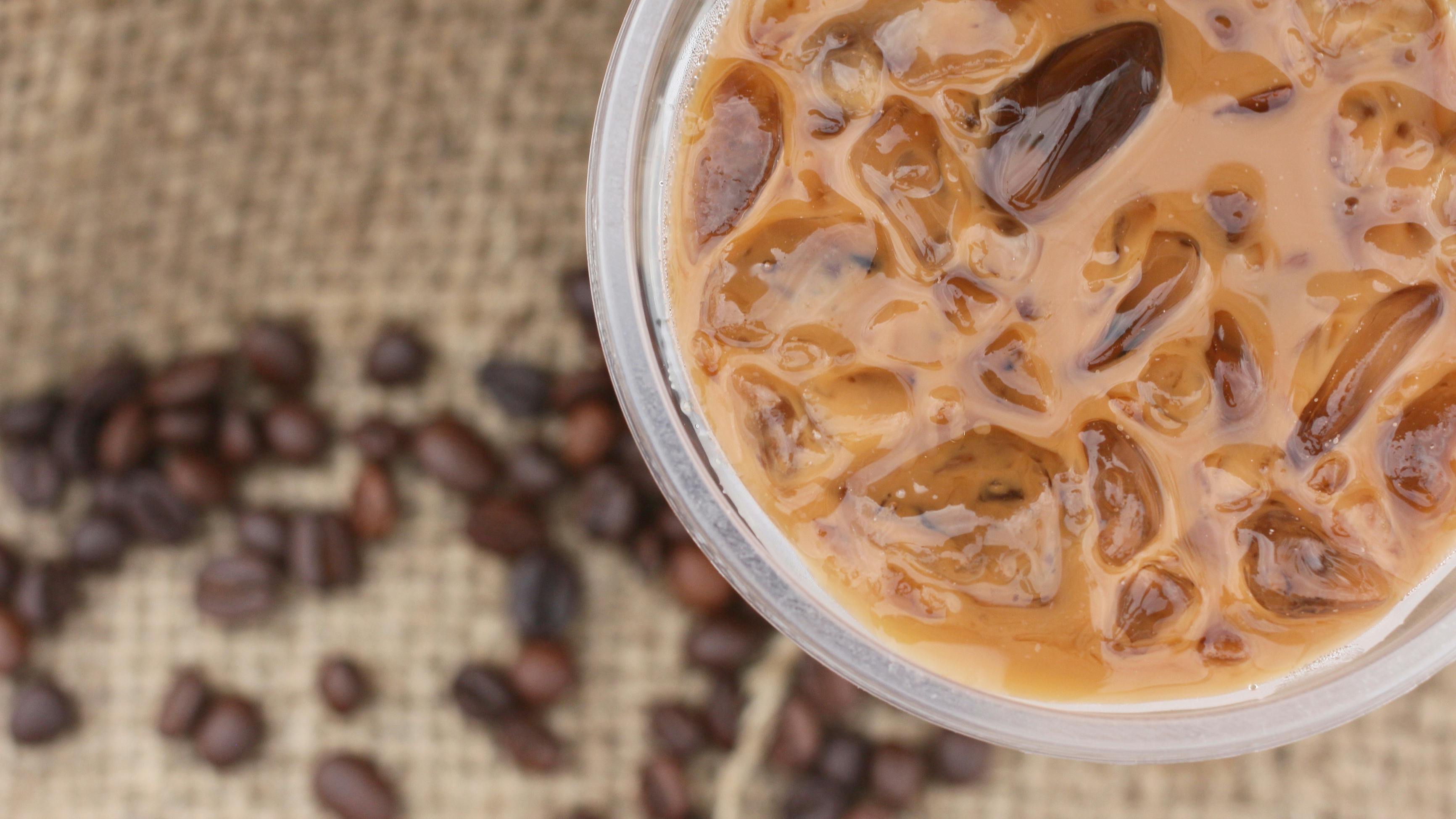 Close up of iced coffee