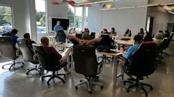 Patrick McGinty leading his team Patrick McGinty leading his team