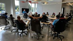 Patrick McGinty leading his team Patrick McGinty leading his team