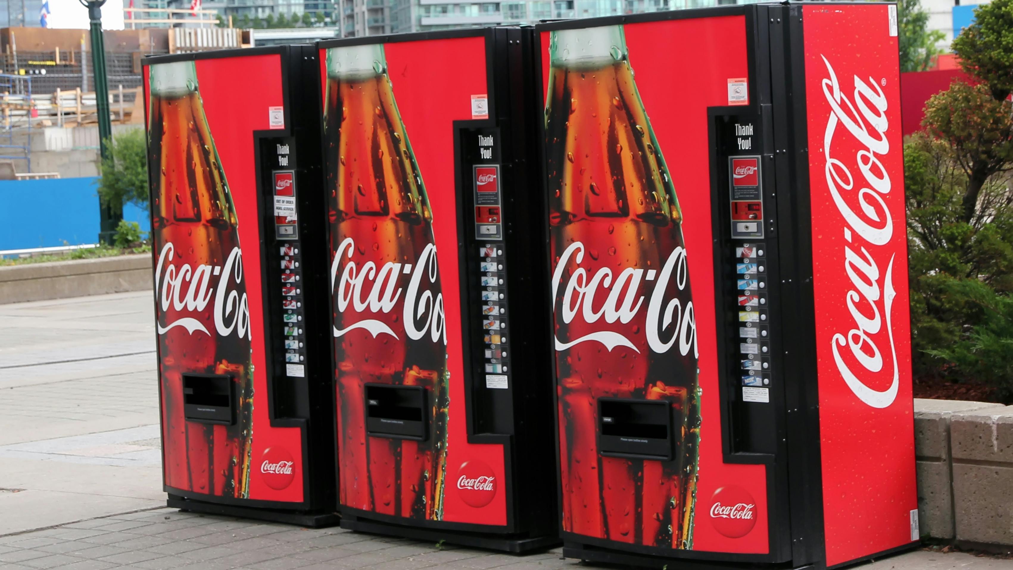 Coca Cola vending machines in Toronto stock image