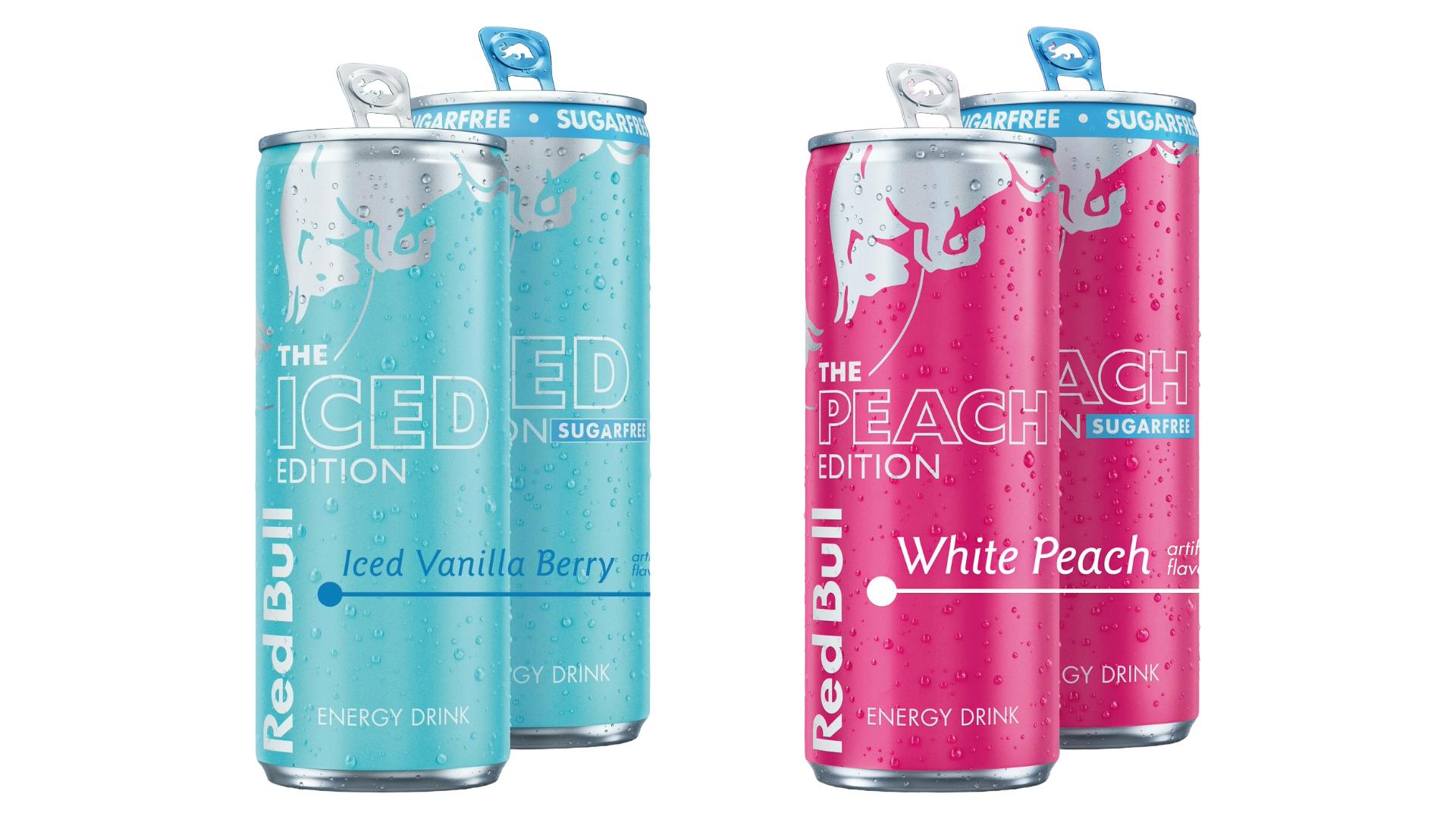 Red Bull Iced Edition and Red Bull Peach Edition