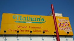 Nathan's Famous sign Nathan's Famous sign