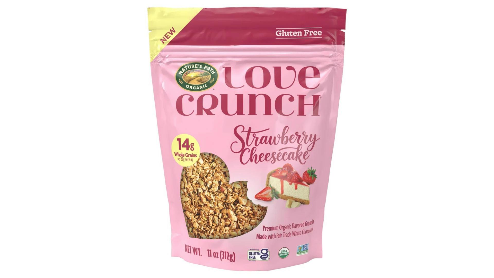 Nature&rsquo;s Path and Love Crunch strawberry cheesecake flavor