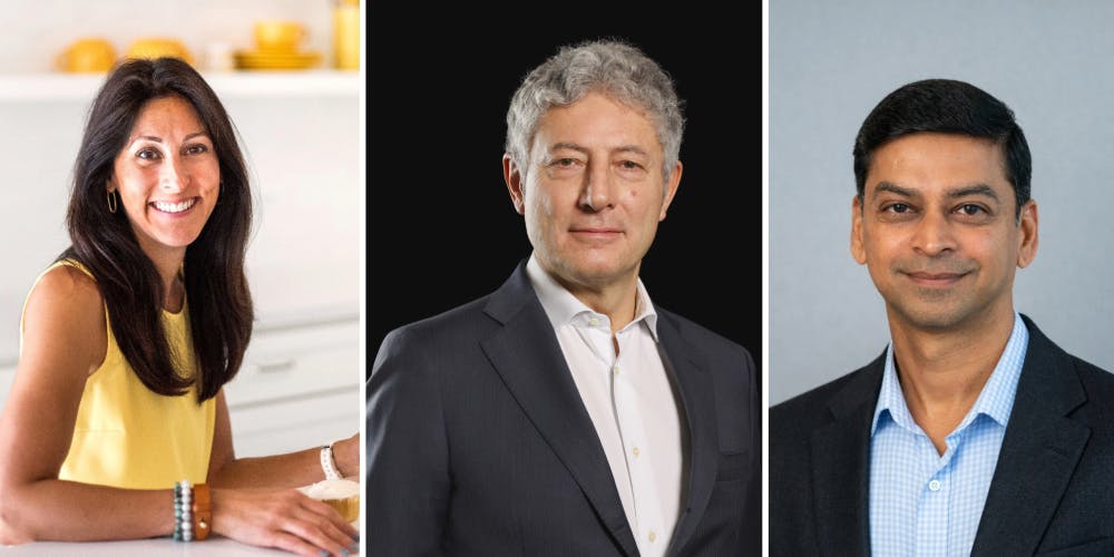 Flowers Foods appointed Michelle Lorge president of Simple Mills (left); Alessandro Nervegna, will become CEO of &ldquo;Ferrero Core&rdquo; (center); OTG appointed Sri Anne chief technology officer (right).