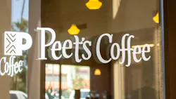 stock image of Peet's Coffee sign stock image of Peet's Coffee sign