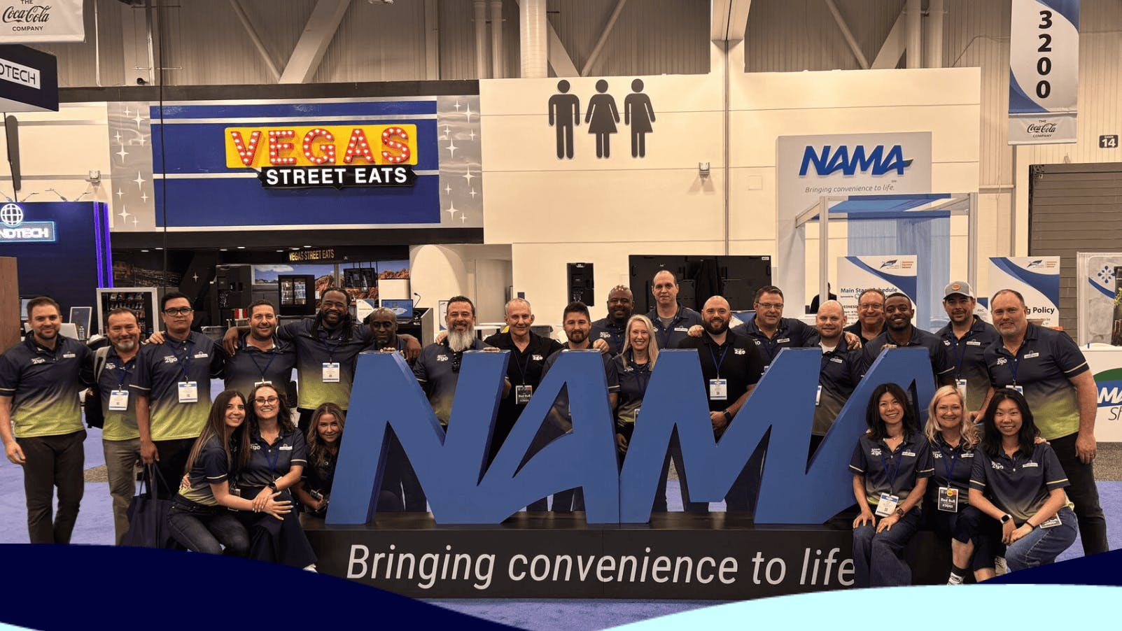 VendTech team is shown at the 2025 NAMA Show in Las Vegas.