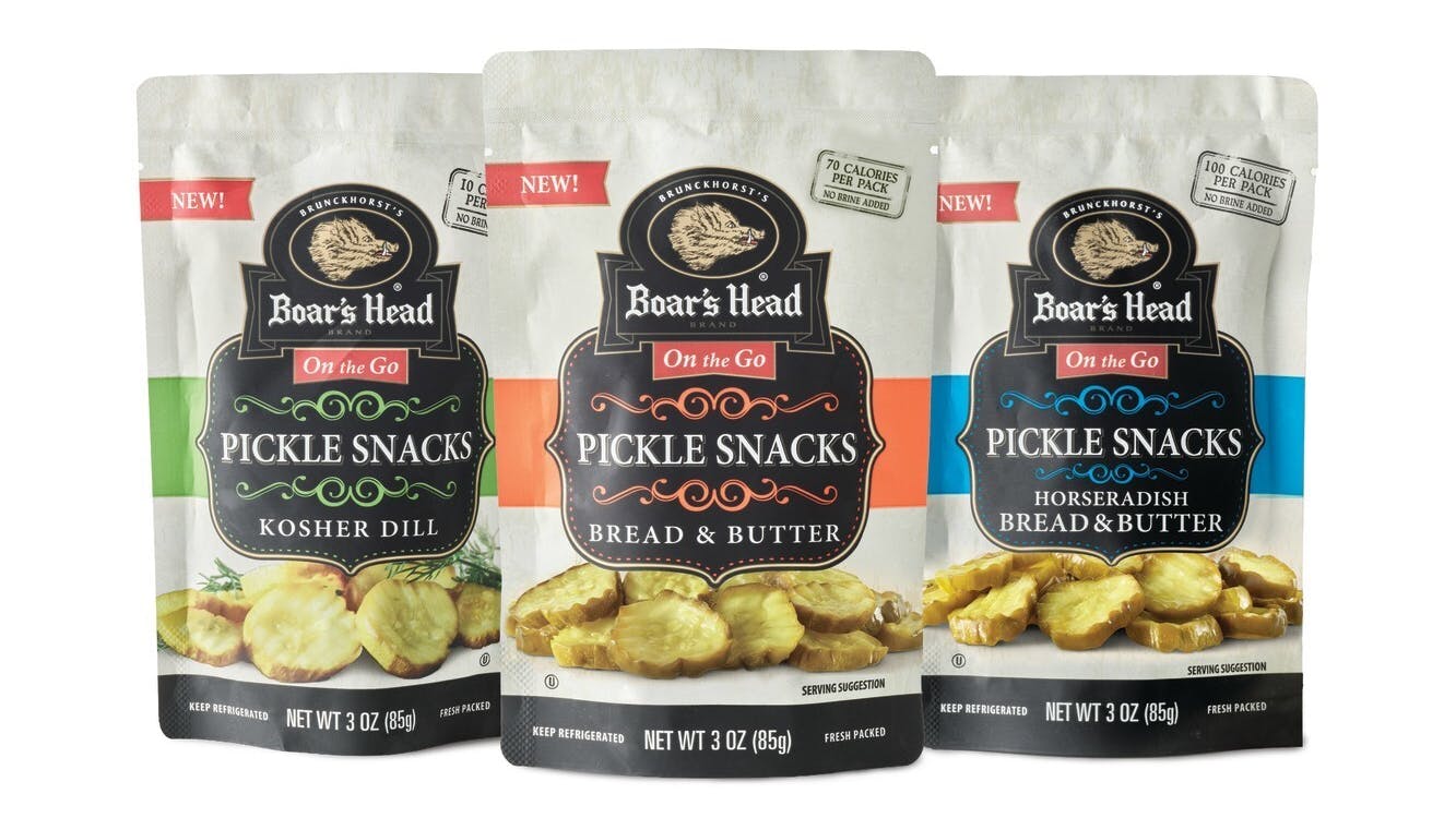 Boars Head pickle pouches for on the go snacking Boar's Head