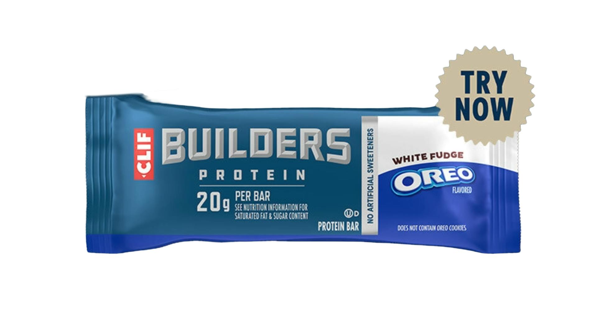 Clif Builders White Fudge Oreo-flavored protein bar
