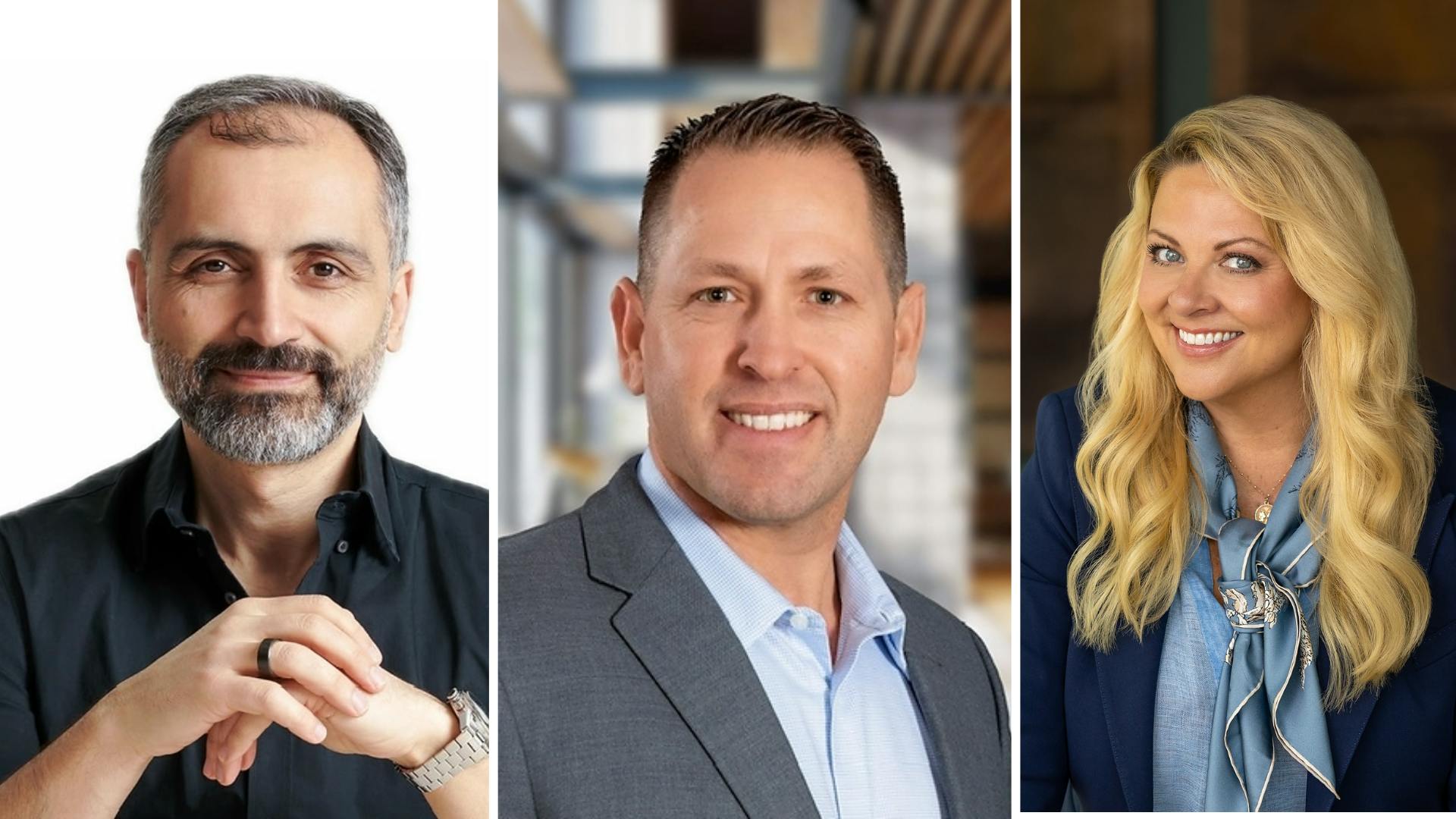 Kemal Cetin (left) joins Mars' Snacking business; Mitchell Arends (center) will serve as chief supply chain officer for Hershey; Tracey Warner Halama (right) joins the Doich board of directors.