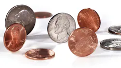 coins on white background