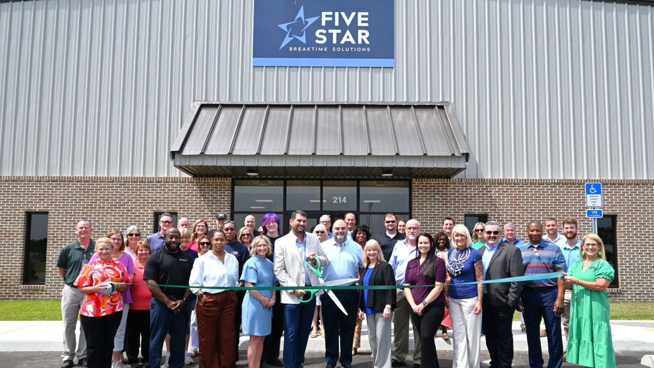 Five Star Breaktime Solutions has opened an expanded 20,000-square-foot branch and distribution center in Dothan, Alabama, after tripling its customer base in the region.