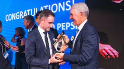 Palmer Nackard accepts 2025 PepsiCo Bottler of the Year award
