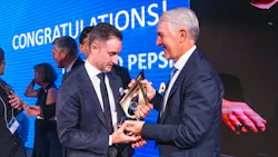 Palmer Nackard accepts 2025 PepsiCo Bottler of the Year award