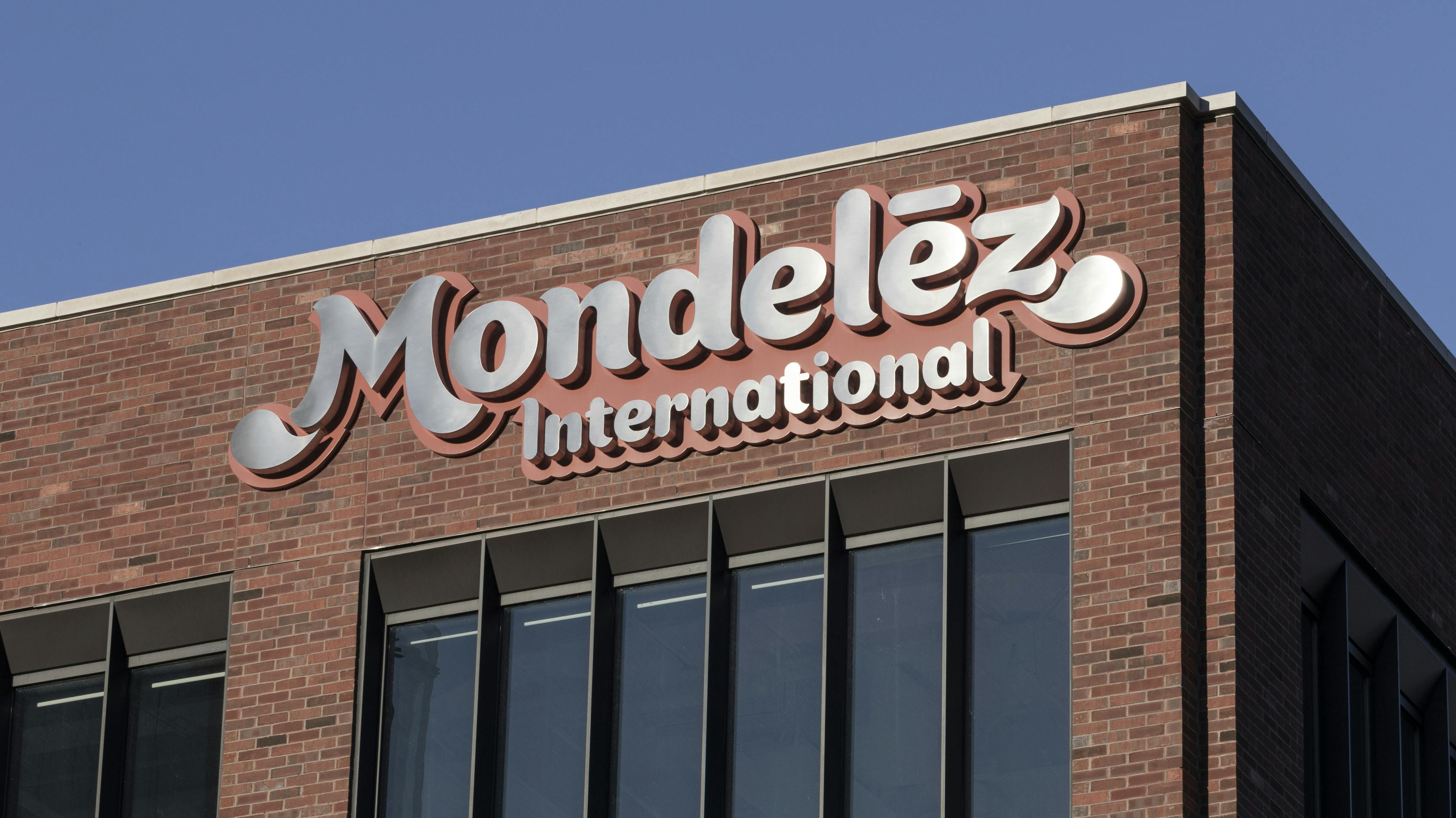 Mondelez logo on building