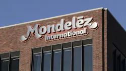 Mondelez logo on building