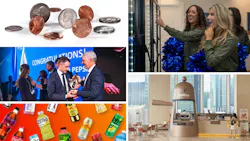 a collage of images related to the top 1o stories, from brands like clockwise from top left: ID 968938 @ James Group Studios, Inc. | Dreamstime.com /US Dept of War / Lavazza / The Coca-Cola Company / Nackard Pepsi