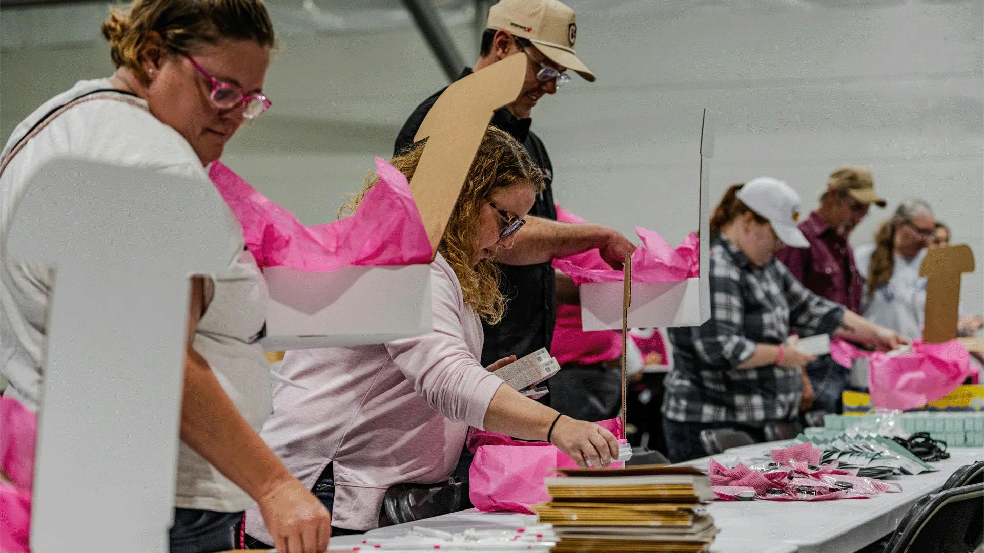 Aramark supports Breast Cancer Awareness Month with kit-packing efforts at multiple locations